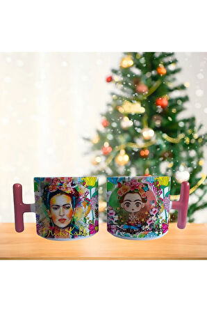 Frida Kahlo çiçekli Porselen Fincan / Kupa -mug