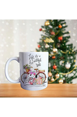 Snoopy bisikletiyle Porselen Kupa
