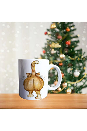 Kedi sarman Porselen Kupa