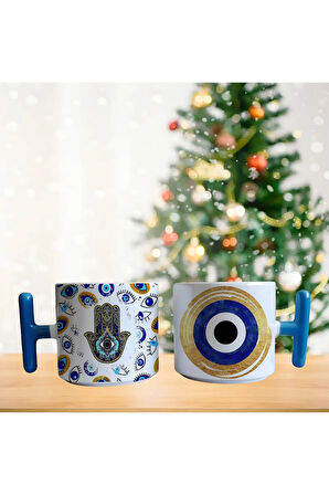 Nazar boncuklu Porselen Fincan / Kupa -mug