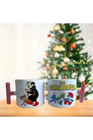 Gargamel ve şirinler porselen fincan / kupa -mug