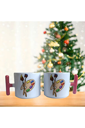 Ressam mickey ve minnie mouse kahve fincan takımı