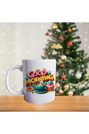 Şeker Ve Kurabiyeden Günaydın Porselen Kupa