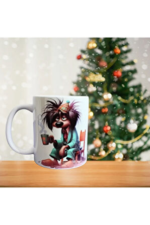 Sabahlıklı Köpek Porselen Kupa