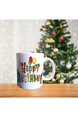 Genç Sevgililer Happy Birthday Porselen Kupa