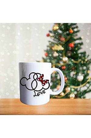 Mickey Ve Minnie Mouse Porselen Kupa