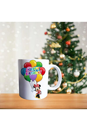 Mickey Ve Minnie Mouse Happy Birthday Porselen Kupa