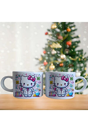 Kimyacı hello kitty Porselen Fincan / Kupa -mug