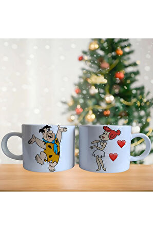 Taş Devri isim yazılabilir Porselen Fincan Takımı