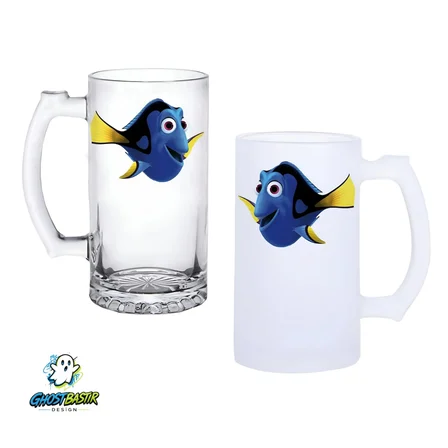 Kayıp Balık Dory Kulplu Bira Bardağı Buzlu veya Şeffaf Seçenekli 0306