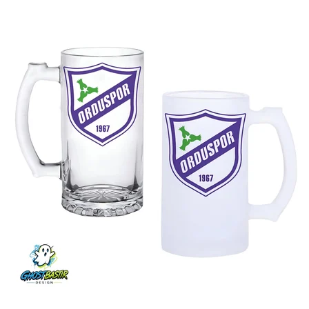 Orduspor Kulplu Bira Bardağı Buzlu veya Şeffaf Seçenekli 0331