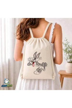Bugs Bunny Büzgülü Keten Çanta C052