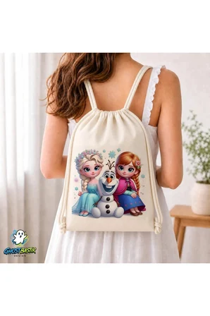 Elsa Frozen Büzgülü Keten Çanta C092