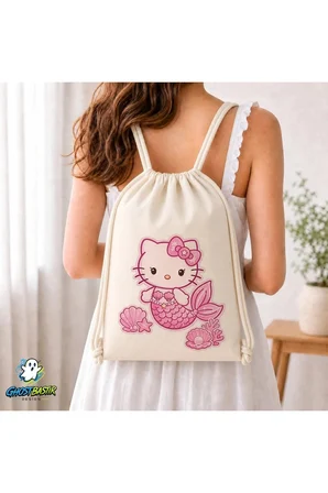 Hello Kitty Büzgülü Keten Çanta C114