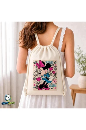 Minnie Mouse Büzgülü Keten Çanta C191