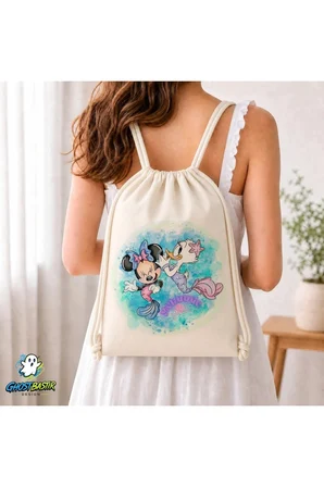 Minnie Mouse Büzgülü Keten Çanta C192