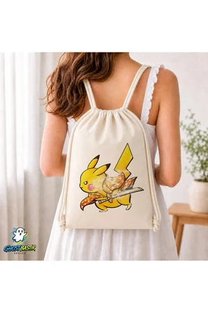 Pikachu Büzgülü Keten Çanta C236