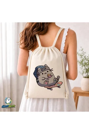 Pusheen Büzgülü Keten Çanta C249