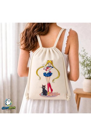 Sailormoon Büzgülü Keten Çanta C269