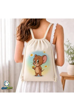 Tom ve Jerry Büzgülü Keten Çanta C346