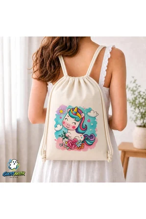 Unicorn Büzgülü Keten Çanta C357