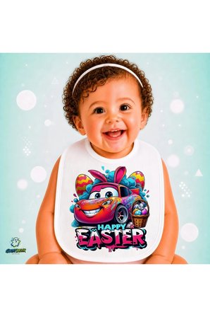 Cars Mcqueen Keten Bebek Mama Önlüğü – Yumuşak, Emici, Yıkanabilir, Özel Tasarım P035
