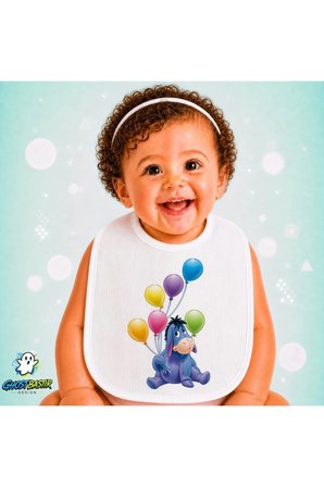 Eeyore Keten Bebek Mama Önlüğü – Yumuşak, Emici, Yıkanabilir, Özel Tasarım P052