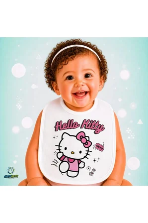 Hello Kitty Keten Bebek Mama Önlüğü – Yumuşak, Emici, Yıkanabilir, Özel Tasarım P056