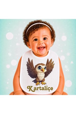 Kartaliçe Keten Bebek Mama Önlüğü – Yumuşak, Emici, Yıkanabilir, Özel Tasarım P061