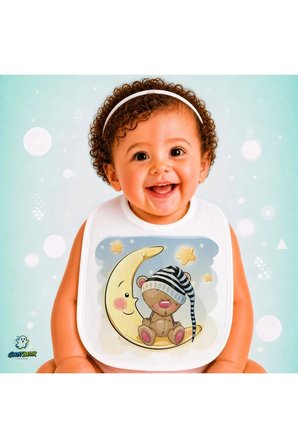 Oyuncak Ayıcıklı Keten Bebek Mama Önlüğü – Yumuşak, Emici, Yıkanabilir, Özel Tasarım P142