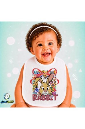 Rabbit Keten Bebek Mama Önlüğü – Yumuşak, Emici, Yıkanabilir, Özel Tasarım P169