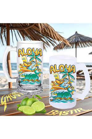 Aloha buzlu ya da buzsuz bira bardağı
