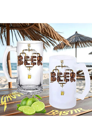 Bira damıtımı buzlu ya da buzsuz bira bardağı