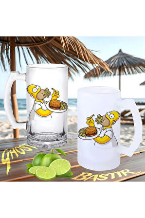 Baba Simpson buzlu ya da buzsuz bira bardağı