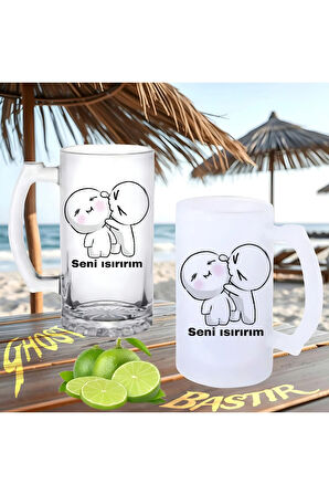 Seni ısırırım buzlu ya da buzsuz bira bardağı