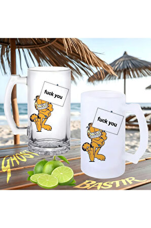 Garfield buzlu ya da buzsuz bira bardağı