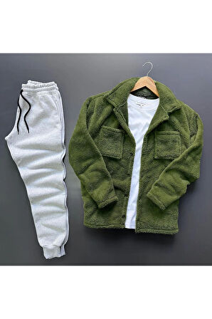 Peluş Ceket + Kışlık Eşofman 2li Kombin