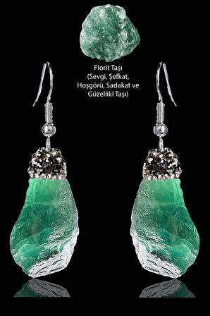 Sertifikalı Zirkon Taşlı Model Ham İşlenmemiş Florit Taşı Küpe