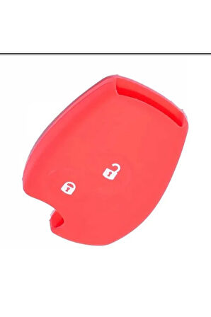 Clio Megane Duster Sandero Captur 2 Tuşlu Silikon Anahtar Koruma Kılıfı Kırmızı Renk