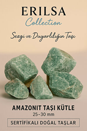 Sertifikalı Ham İşlenmemiş Amazonit Taşı Kütle 25–30 mm – Sezgi ve Duyarlılığın Taşı