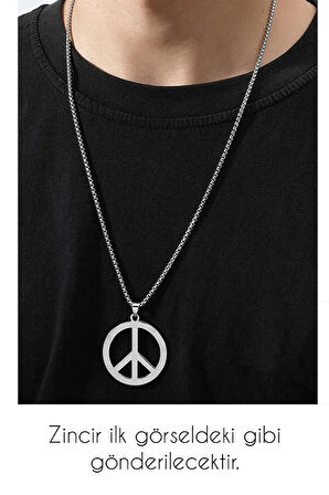 Sertifikalı AAA+Barış Sembolü Model Doğal Taş Hematit Taşı Kolye