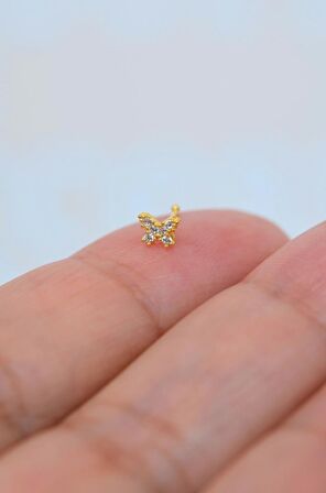 925 Ayar Gümüş Taşlı Kelebek Figürlü Hızma Gold