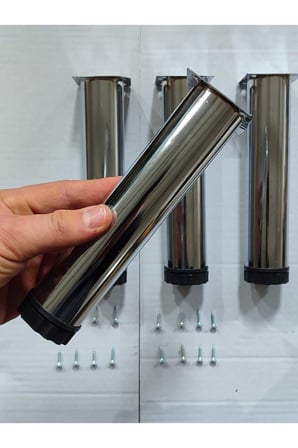 Gobit Ayarlanabilir Metal 20 Cm Krom Mobilya Kanepe Koltuk Baza Yükseltici Destek Ayağı Ayakları.