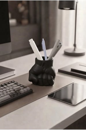 Yumruk Tasarımlı Dekoratif Kalemlik - Ofis ve Çalışma Masası Düzenleyici Aksesuar