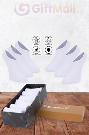 Bambu Kadın Sneaker Görünmez Çorap Dikişsiz Premium Kutulu 6'lı