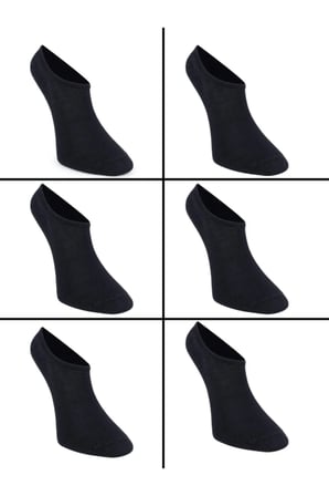 Bambu Kadın Sneaker Görünmez Çorap Dikişsiz Premium Kutulu 6'lı