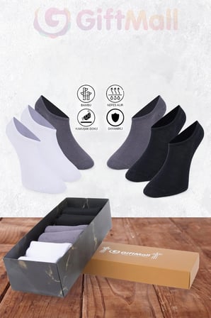 Bambu Kadın Sneaker Görünmez Çorap Dikişsiz Premium Kutulu 6'lı