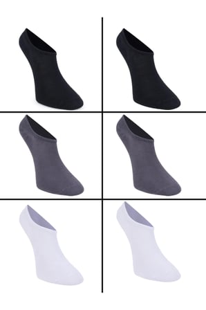 Bambu Kadın Sneaker Görünmez Çorap Dikişsiz Premium Kutulu 6'lı