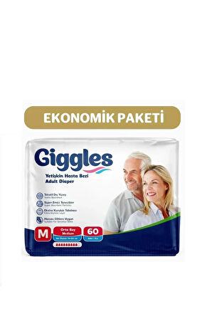 Yetişkin Bel Bağlamalı Hasta Bezi Medium 30'lu 2 Paket 60 Adet