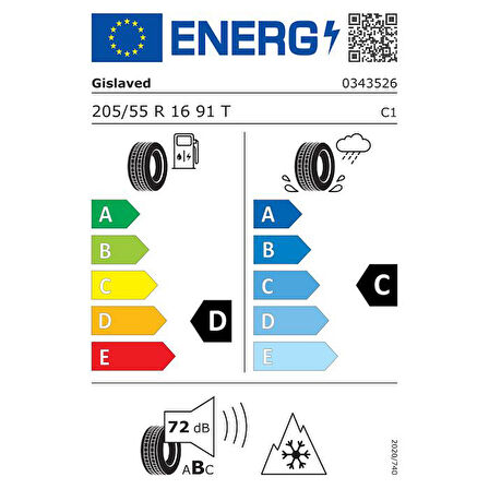 GISLAVED 205/55R16 91T EUROFROST 6 OTO KIŞ LASTİĞİ (ÜRETİM TARİHİ: 2024)